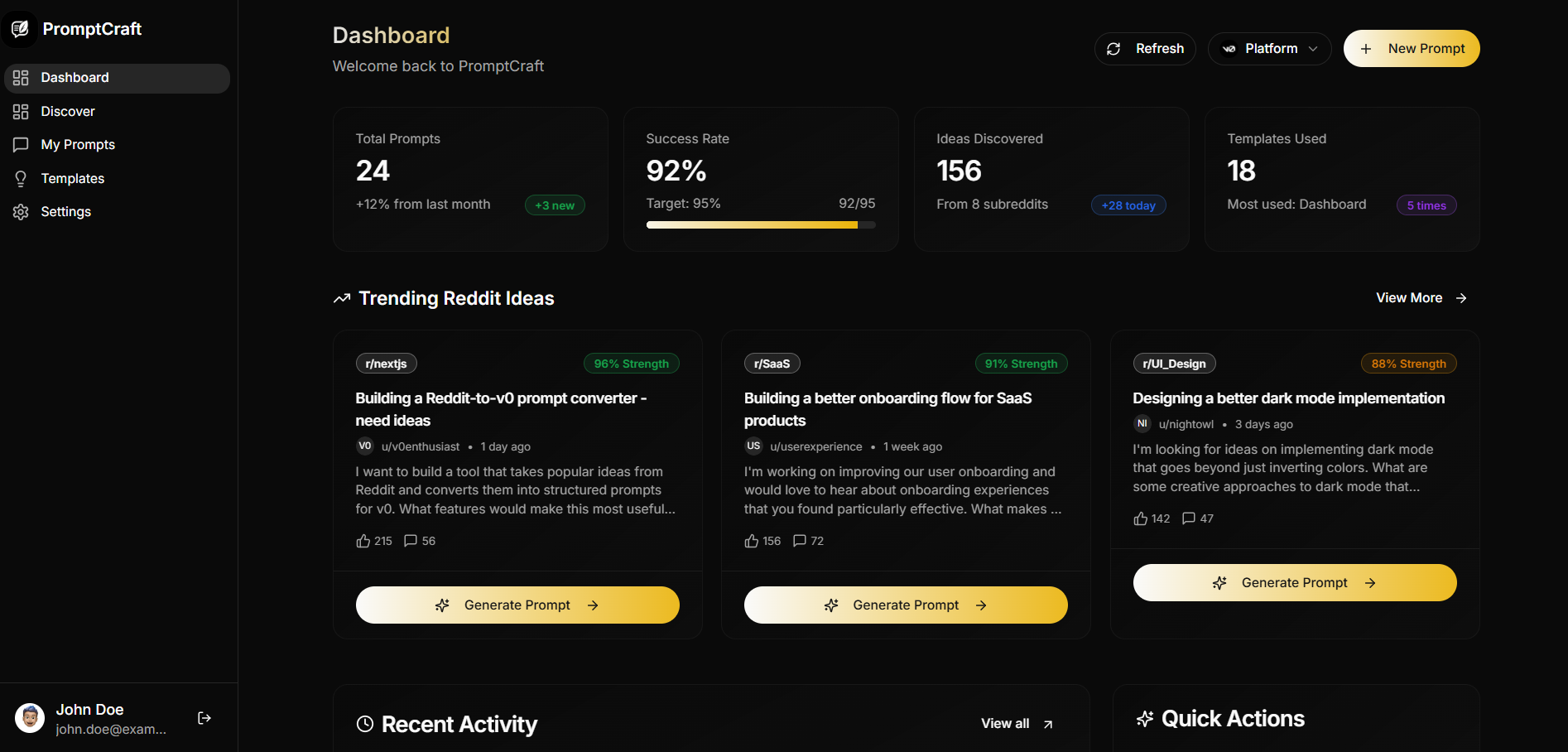 PromptCraft Dashboard